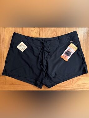 ZeroXposur brand womens Black Swim Shorts with Drawstring